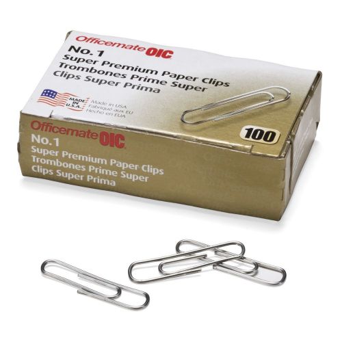 Officemate Super Premium #1 Paper Clip, 100 Clips (99910)