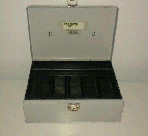 Metal Cash Box w Coin Drawer Insert