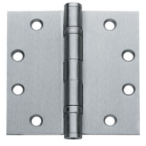 Global Door Controls 4.5 in. x 4.5 in. Brushed Chrome Ball Bearing Hinge - Set