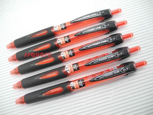 A Box of 10 Pens Uni-Ball SN-200PT Power Tank 0.7mm Fine Ballpoint Ball Pen, Red