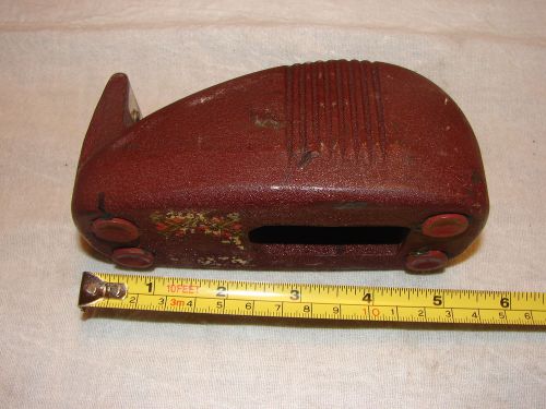 VINTAGE CAST IRON SCOTCH TAPE DISPENSER BRICK RED