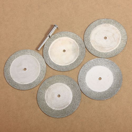 5Pcs 50mm Diamond Cutting Disc Set &amp; Drill Bit For Power Rotary Tool Glass Metal