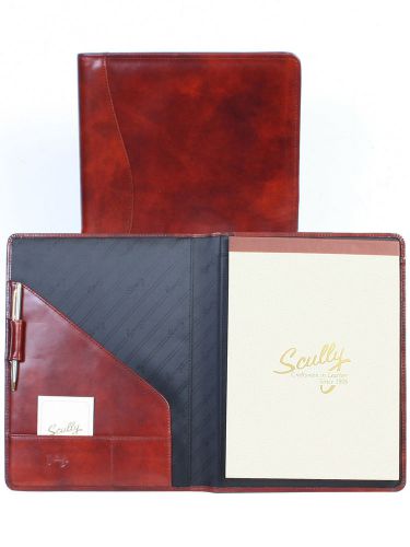 Scully Accessories Mahogany Italian Leather Writing Pad Folder