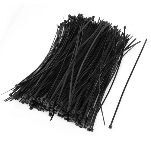 500 Pcs 25cm Length Black Nylon Self Locking Cable Organization Tie