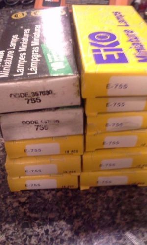 Sylvania / EIKO 755 (6.3V T3 1/4) miniature lamp NOS (lot of 118)