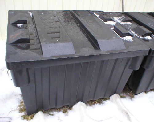 BULK  BIN STORAGE PLASTIC  BOX  FORKLIFT  PALLET NESTABLE CONTAINER STACK  W LID