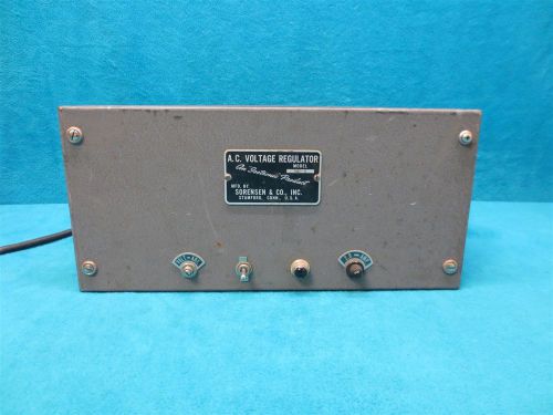 SORENSEN Isotonic A.C. Voltage Regulator 115V Model 500-S Tested Working