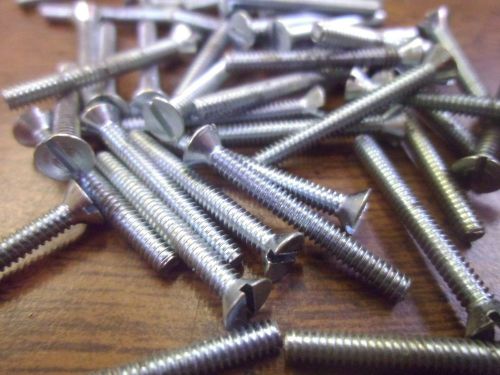 FLAT HEAD SLOTTED MACHINE SCREW 4-40 X 1&#034; ZINC PLATED STEEL QTY 92 #58374