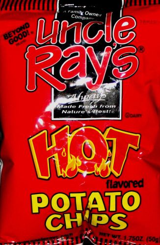 Uncle Rays Hot Potato Chips - 4.5 oz. bag, 12 per case