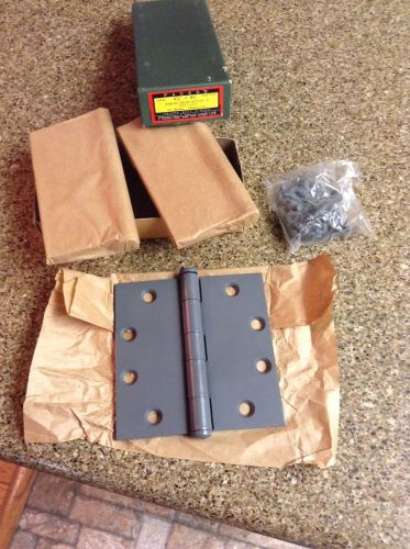 VINTAGE BOX OF THREE NEW  S PARKER HDWE DOOR HINGES 4.5 x 4.5 PRIME COATED