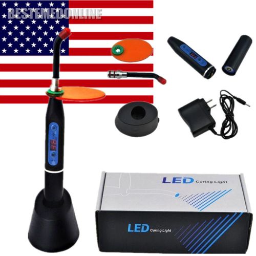 FDA NEW Dental 5W Wireless Cordless LED Curing Light Lamp 1500mw - BLACK