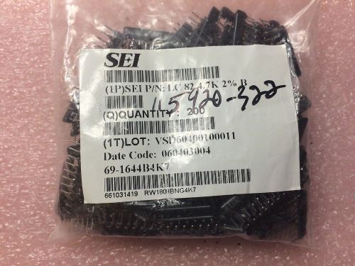 LC82-4.7K2%B SEI STACKPOLE Resistor Thick Film NET 47K Ohm 2% 8-Pin SIP 400 PCS