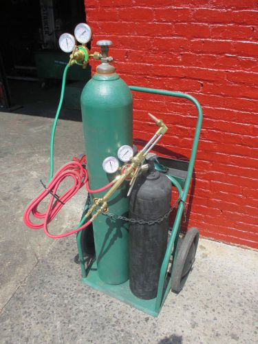 WELDING/CUTTING ACETYLENE &amp; OXGYEN SET LARGE 225 CU TANKS