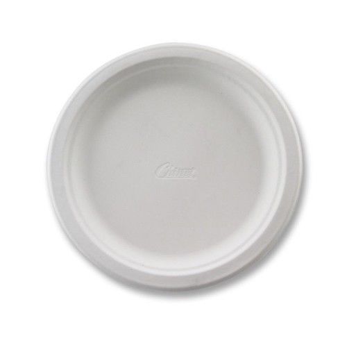 Huhtamaki Foodservice Fiber Tableware, Premium Molded, Plate, 125/PK, White