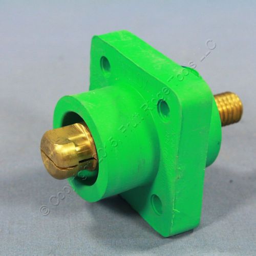 Leviton Green 18 Series Cam Plug Male Panel Receptacle Thread 400A Bulk 18R21-G