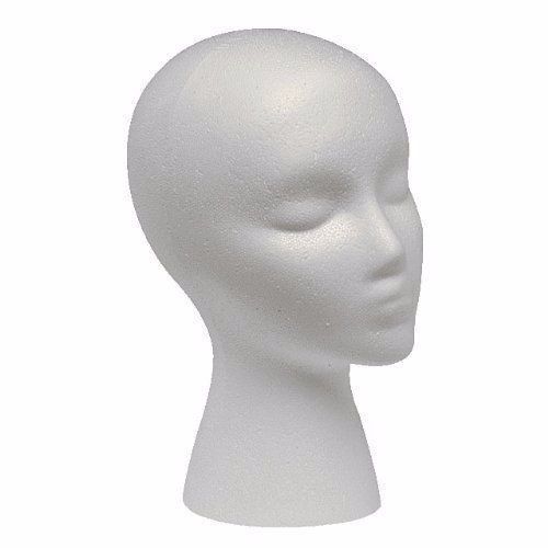 STYROFOAM HEAD WIG HEAD MANNEQUIN WIG STAND WITH FACE