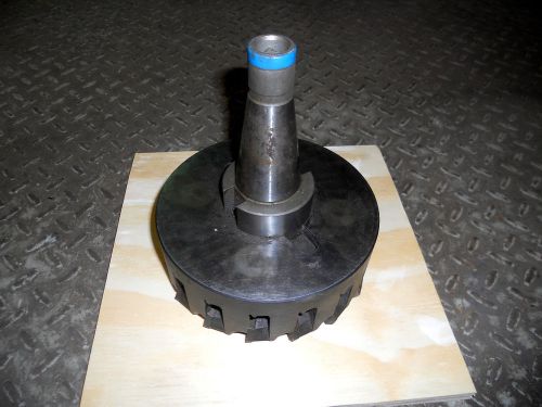 6&#034; Valenite Indexable Insert Face Mill Cutter with #40 Mounting Arbor