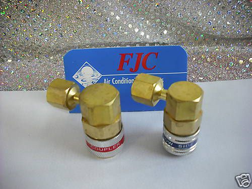 R134a 90 Degree Quick Coupler Set 14mm x 1.5 Hose Connection, FJC 6012