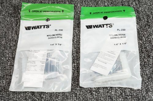 2 Watts Nylon Hose Barb Elbow PL-230 1/4&#034; X 1/4&#034;