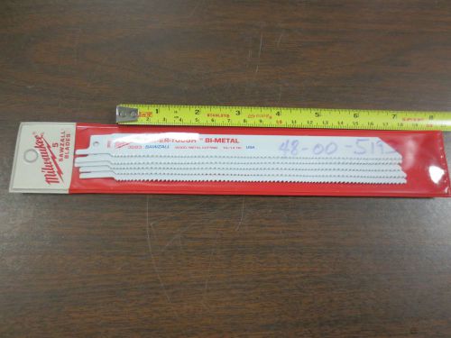 Milwaukee 48-01-3093 Super Sawzall Blade 10/14 Teeth per In 8&#034; Length 5 PACK