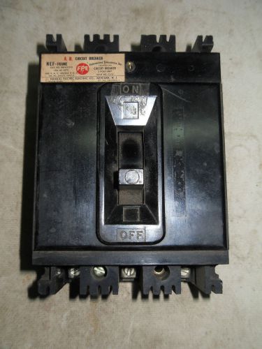 (U2-4) 1 USED FPE NEF431015 3 POLE 15A 480 VAC 125/250 VDC CIRCUIT BREAKER