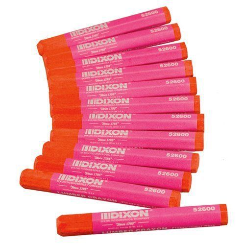 Dixon 52600 lumber marking crayons fluorescent pink 12-pack fluorescent pink new for sale