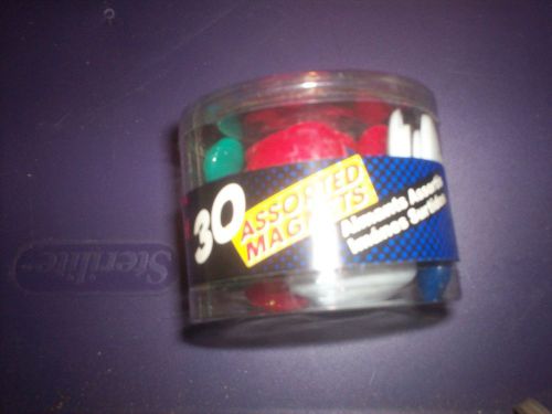 OIC Officemate 30 assorted magnets Various Colors Sizes Round 92500 new
