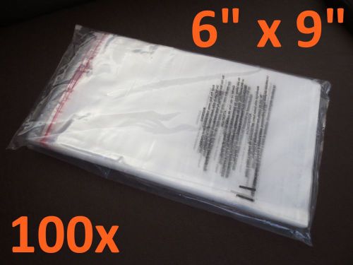 Value pack 100x uline self-seal suffocation warning poly bags 1.5mil - 6&#034; x 9&#034; for sale