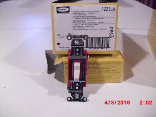 20 NIB New Hubbell 1221LA Toggle Switch 20 Amp, Single Pole, 120-277 VAC