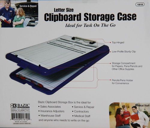 Clipboard storage compartment case low profile 100 sheet capacity letter black for sale