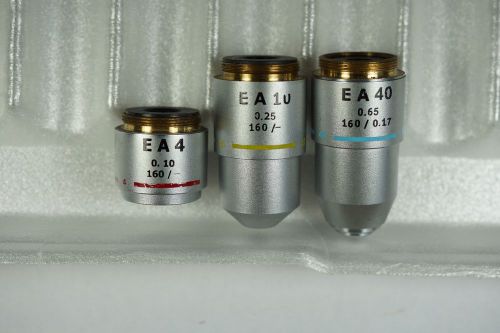 Ea microscope objective lens set 4x, 10x and 40x for sale