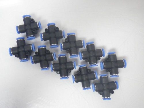 PNEUMATIC PUSH IN fitting x cross 6mm LOT OF 10PCS *NEW*