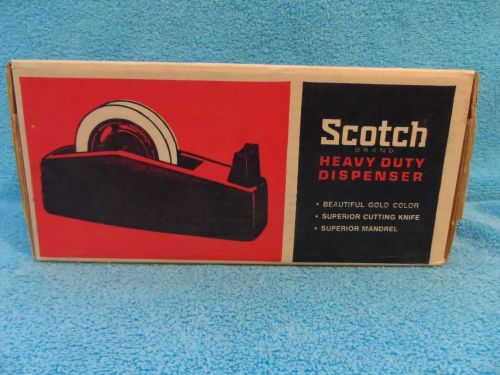 VINTAGE SCOTCH HEAVY DUTY TAPE DISPENSER BOX IS SEALED NIB GOLD USA