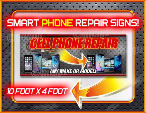 CELL PHONE REPAIR Banner Sign iphone samsung galaxy iOS Android neon alternative