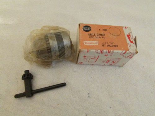 VINTAGE SEARS ROEBUCK CRAFTSMAN DRILL CHUCK CAP 5/64 TO 1/2 #2980 with key NIB