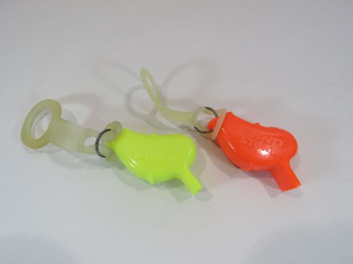 Windstorm Set of 2 Waterproof Whistles Orange and Yellow Scuba Diving