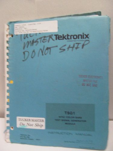 TEKTRONIX Model TSG1: NSTC Color Bars Test SG Module Instr Manual/Schematics