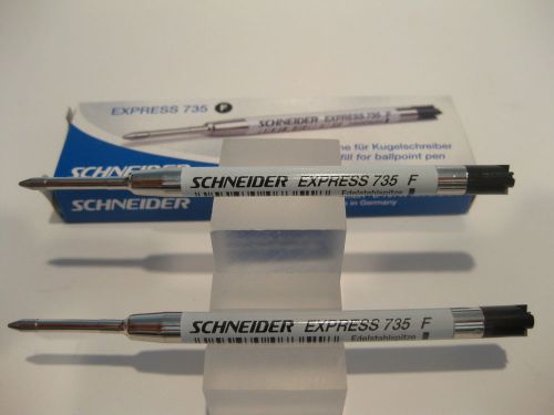 2 SCHNEIDER 735 BALLPOINT REFILLS- BLACK-FINE