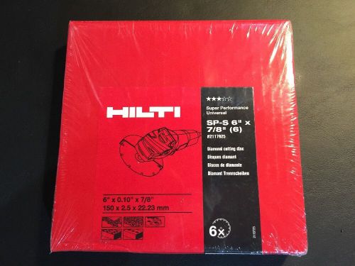 Hilti SP-S 6&#034; X7/8&#034;  6 Pack Of Diamond Cutting Disc Cut Wheel