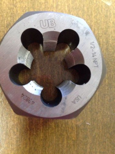 Union Butterfield 2025 (NPT) Carbon Steel Hexagon Threading Die,  1/2&#034;-14 Thread