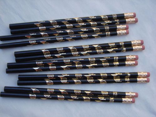 1 Dz FRENCH HORN Pencils 7.5&#034; L Black with Gold Horns Great Music Gift NEW