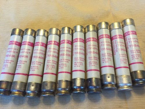 GOULD SHAWMUT TRS40R, Group OF 10, 40 AMP, 600V, FUSE New