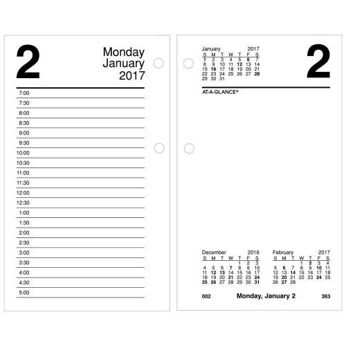 AT-A-GLANCE Daily Desk Calendar 2017 Refill, January - December, 3-1/2 x 6&#034; (E71