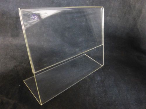 USED Clear Slanted Acrylic 7 x 5.5&#034;  Sign Flyer Menu Holder Display