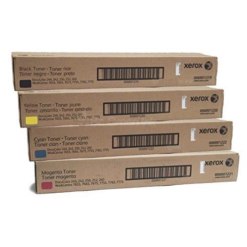 Genuine xerox 006r01219 006r01220 006r01221 006r01222 black toner cartridges (4) for sale