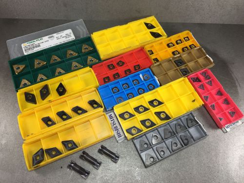 (Lot of 76 Pcs) Carbide Inserts from Sandvik, Kennametal, Iscar, Tool-Flo