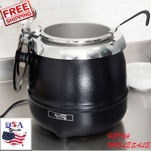 New Avantco S30 11 Qt. Black Countertop Soup Kettle Warmer - 120V, 400W