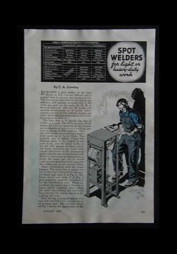 Spot welder 110 or 220 volt 1946 howto build plans -3 models for sale