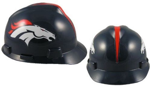 Nfl denver broncos hard hat - msa v-guard team hardhat - ratchet suspension for sale