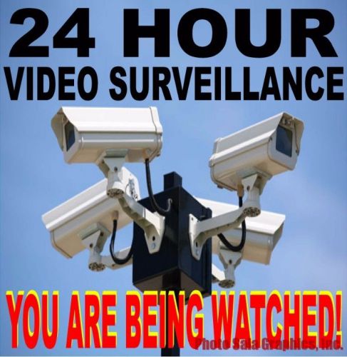 24 hour video surveillance decal. you&#039;re being watched industrial grade security for sale